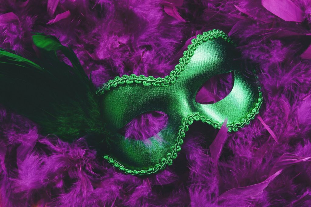 One thought comes to my mind when I see green and purple intentionally paired: Mardi Gras