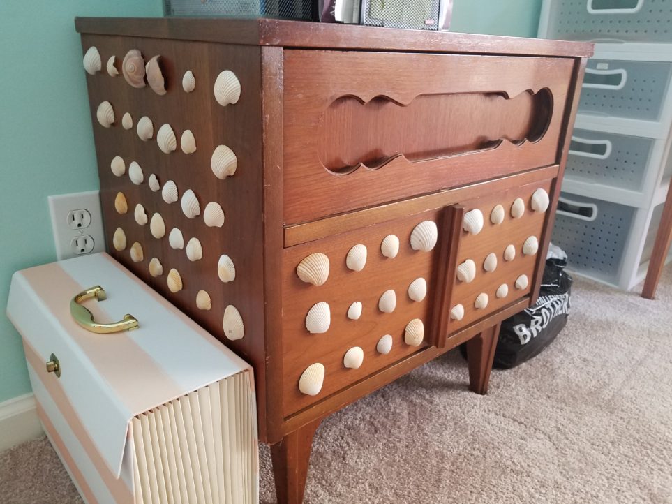 A midcentury table gets shelled up