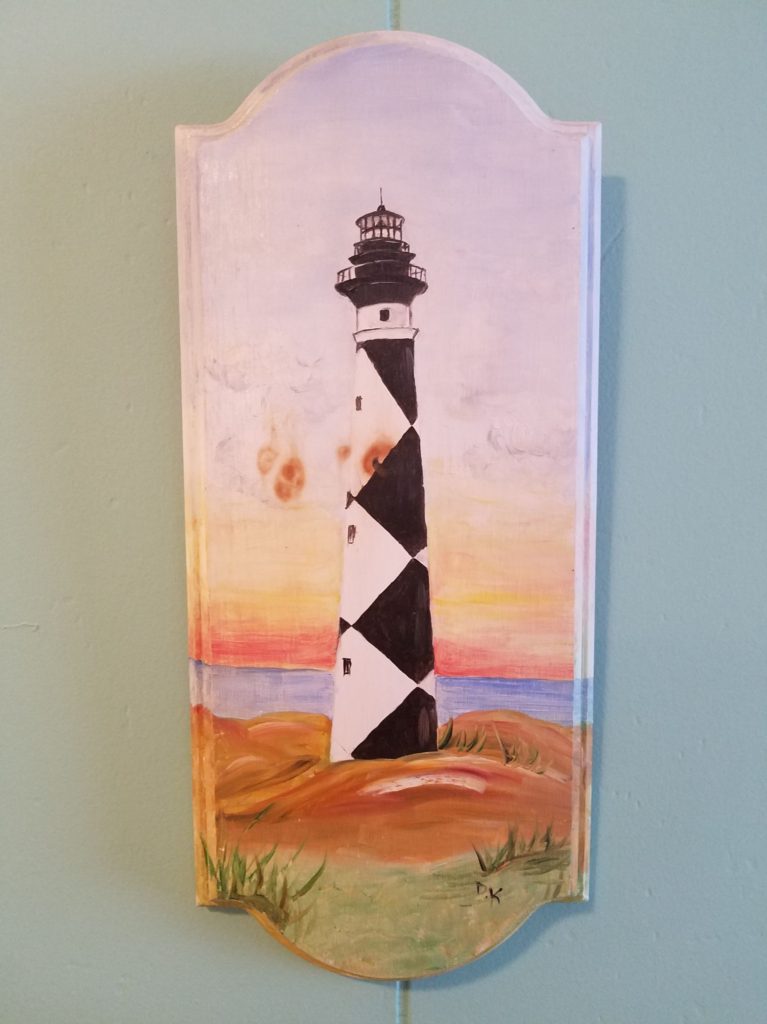 Lighthouse painting, from consignment general store