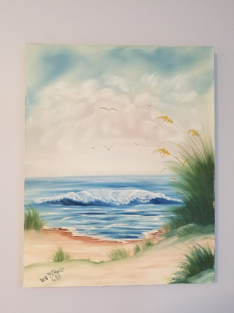 Painting of beach, from antique store