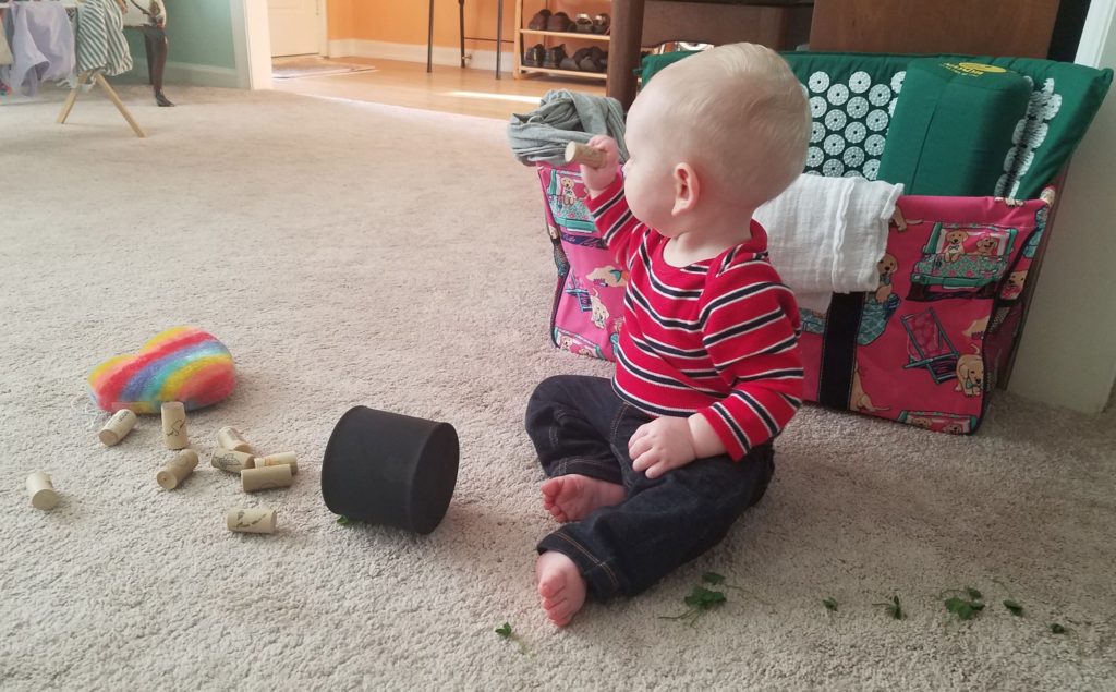 Even a baby will still inspect the gold