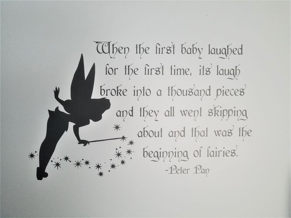 Sir J.M. Barrie quote from Peter Pan wall decal