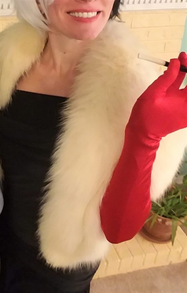Cruella de Vil costume worn