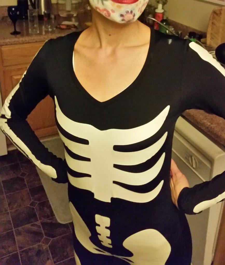 Skeleton costume worn