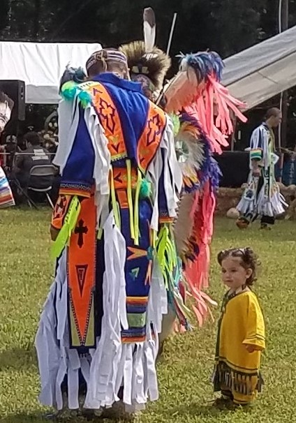 Toddler participant in Guilford Native American Association Pow Wow