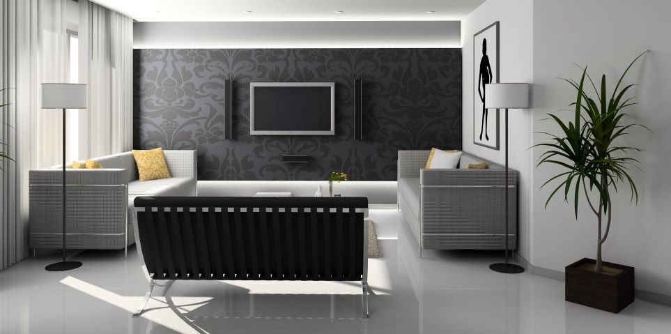 Minimalist grayscale room