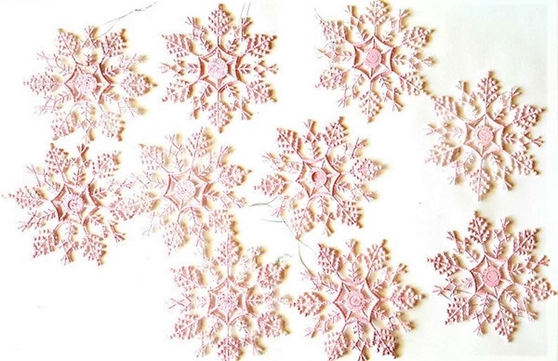 Glittery pink snowflakes