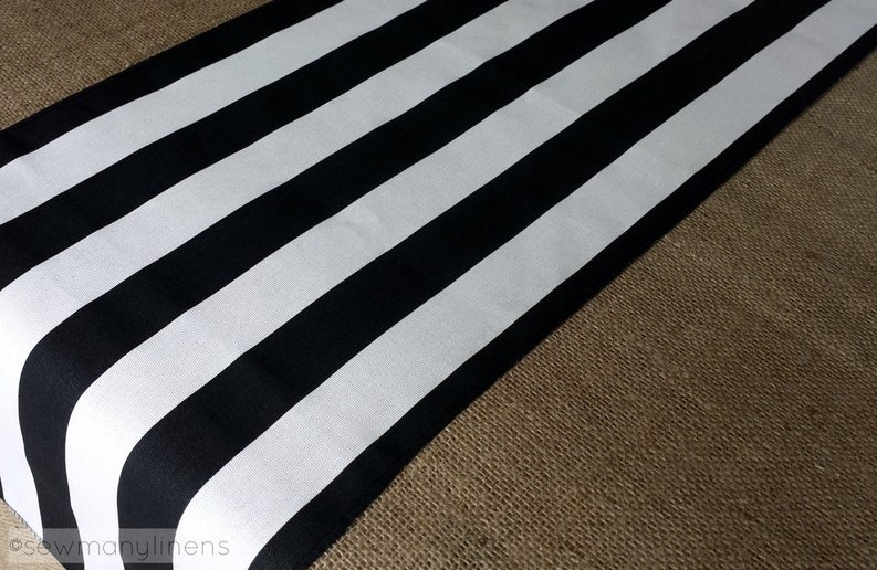 B&W striped table runner