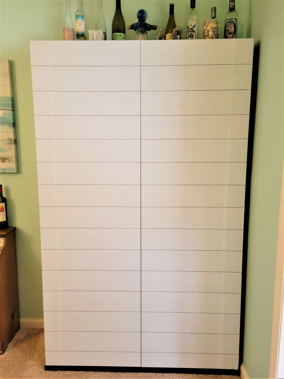 First project using shiplap peel and stick wallpaper