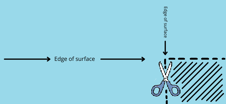 Corner cut rough graphic