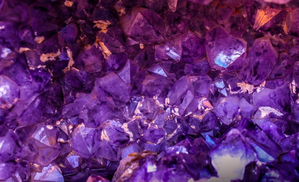 Vivid purple crystal, close-up