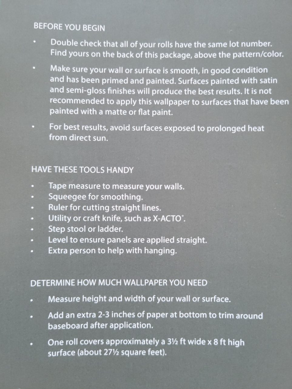 Shiplap peel and stick wallpaper preparations for adhering to a wall