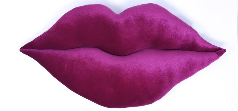 double-sided velvet pink and red lips pillow lovecore decor