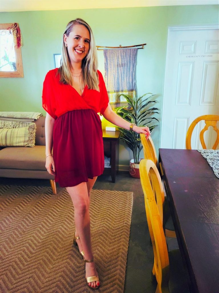 Ashley in lovecore red and maroon