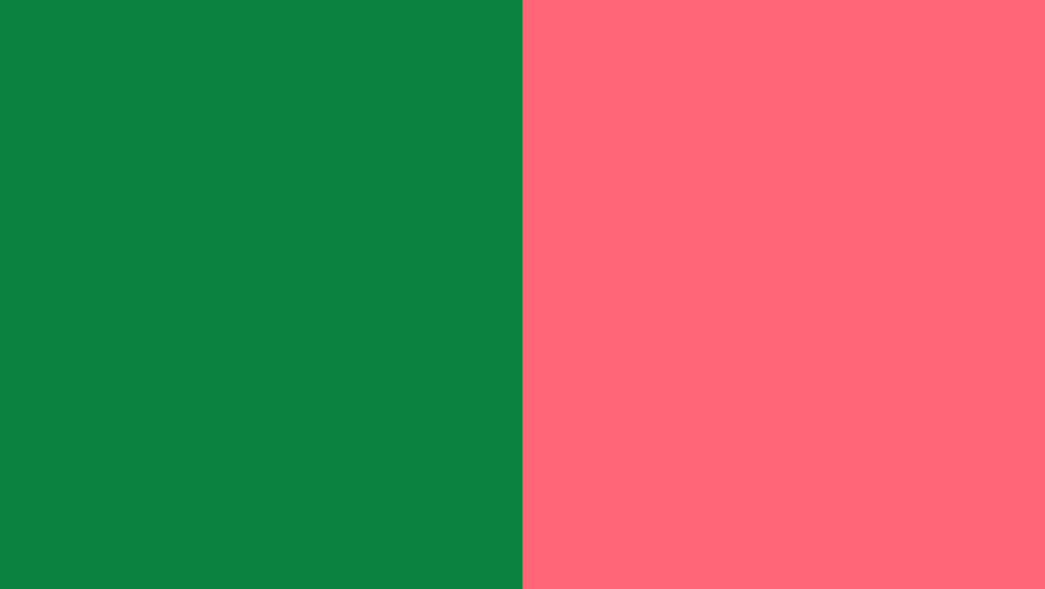 Emerald green and pink
