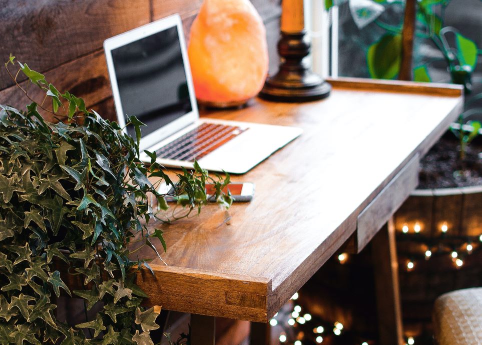 Functional decor includes plants, salt lamps, and fairy lights