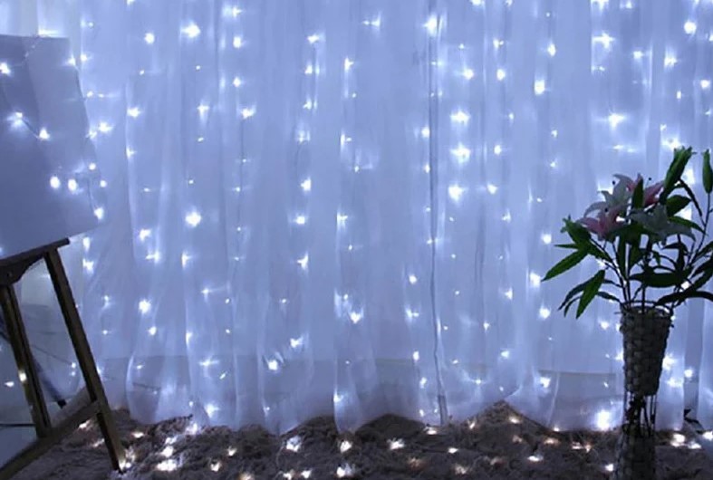 curtain string lights