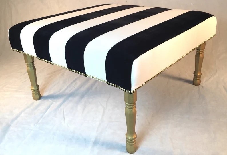 black and white striped bench by Element20 shop
