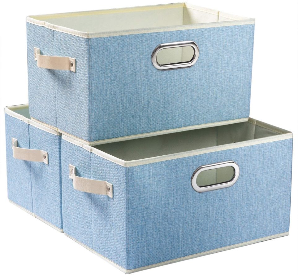functional decor as storage: set of 3 fabric storage baskets