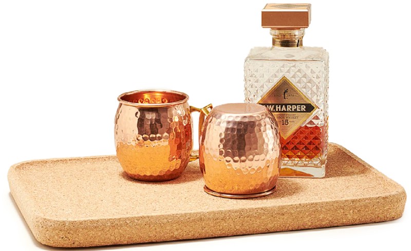 upcycled cork decor tray