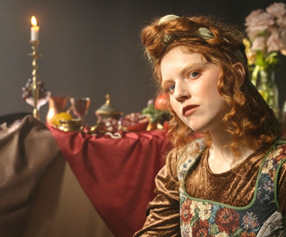 Woman dressed in medieval garb