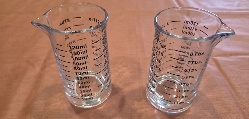 Household products for the kitchen like like these small glass measuring pitchers with mini pour spouts make it much easier when trying to measure smaller amounts of liquids