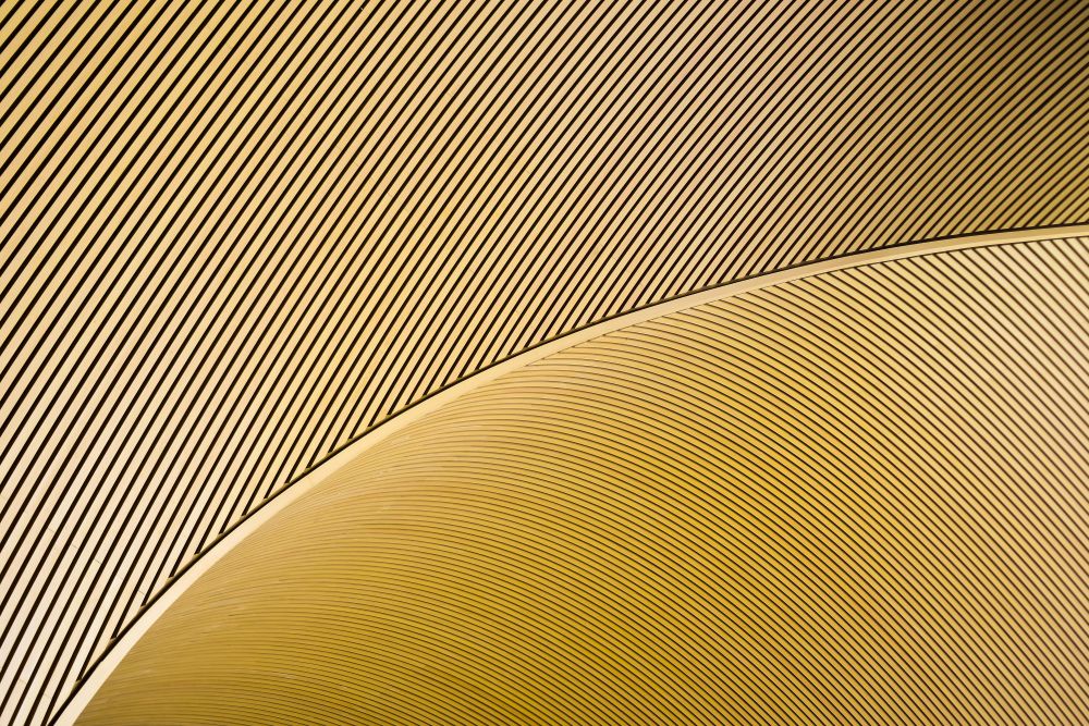 Gold-coloured minimalist modern art in Shanghai